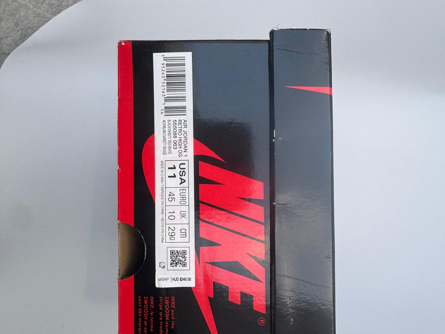Jordan 1 High Patent Bred UK 10