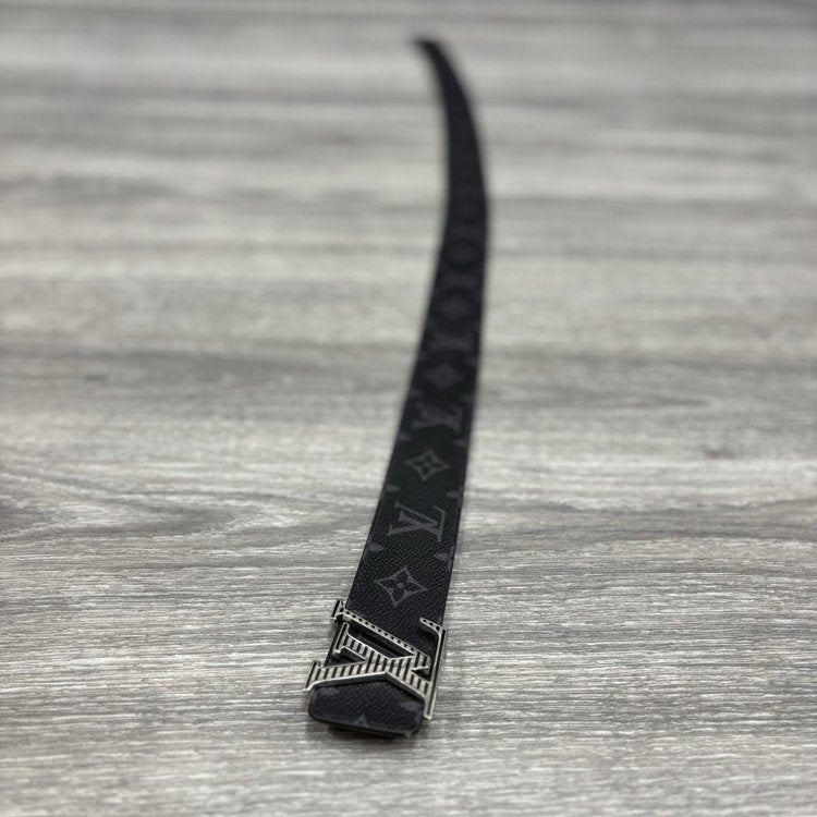 Louis Vuitton Eclipse Monogram LV Initials Reversible Belt ' Black '