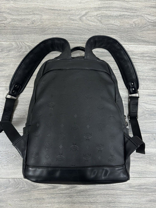 MCM Stark Backpack Visetos Studs Large Capacity Leather Black