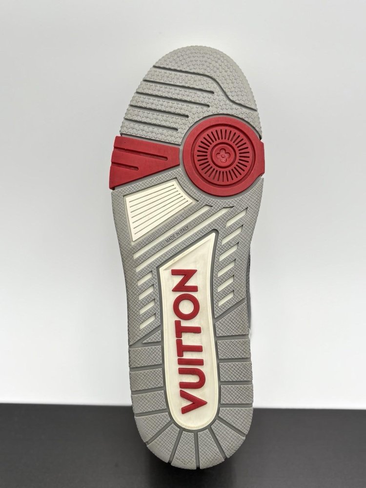 Louis Vuitton Trainer Strap ' Red Grey Black ' UK 9.5