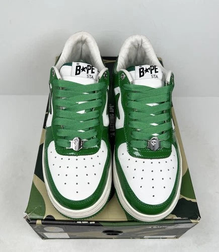 A Bathing Ape Bapesta Patent Leather Green Sneakers