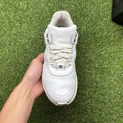 Chanel Leather CC Logo Low Top ' White, Black ' UK 4.5