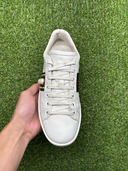 Gucci Ace Studded ' White, Pearls ' UK 5.5