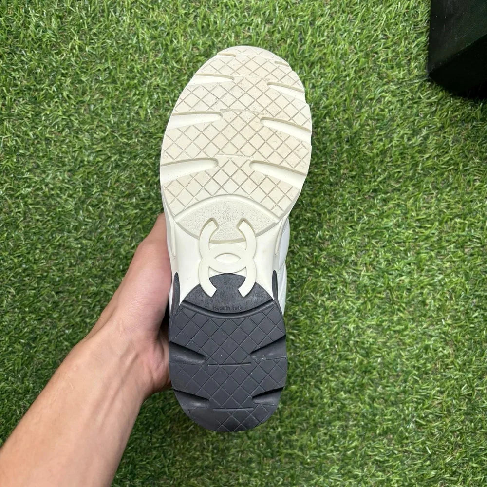 Chanel Leather CC Logo Low Top ' White, Black ' UK 4.5