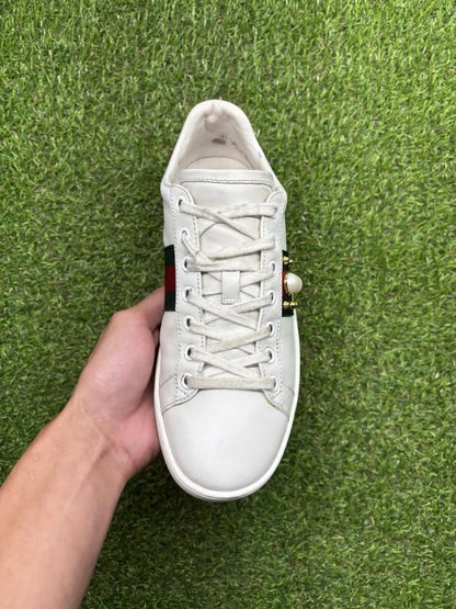 Gucci Ace Studded ' White, Pearls ' UK 5.5