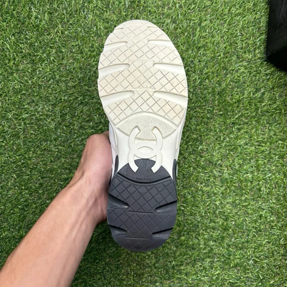 Chanel Leather CC Logo Low Top ' White, Black ' UK 4.5