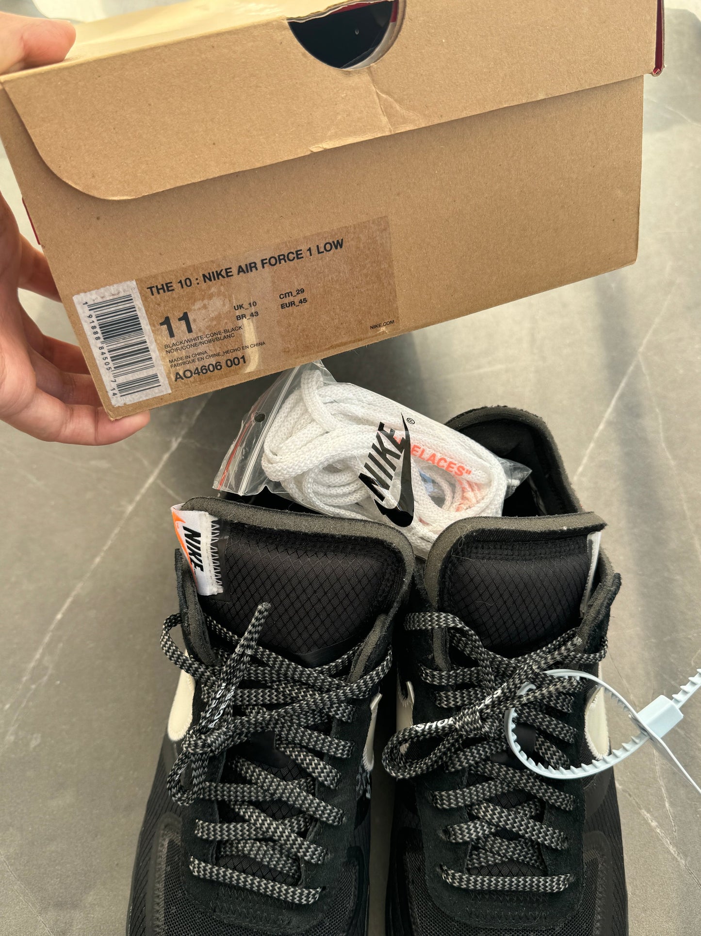 Air Force 1 Low Off-White Black White UK 10