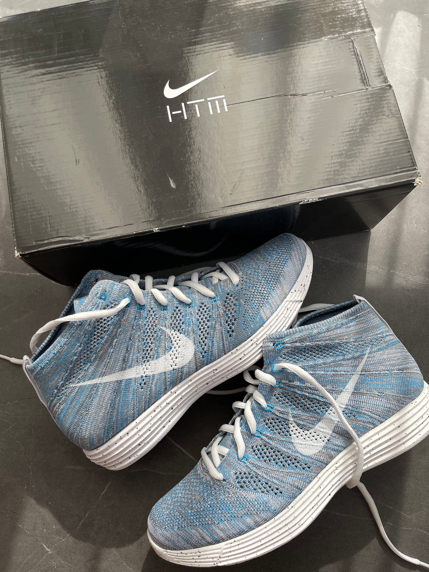 Nike Lunar Flyknit Chukka HTM Snow Pack Blue Glow UK 8