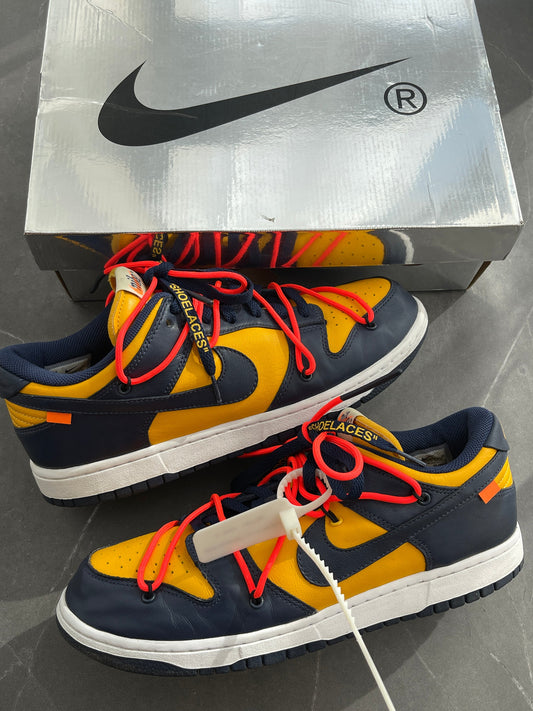 Dunk Low Off-White University Gold UK 10