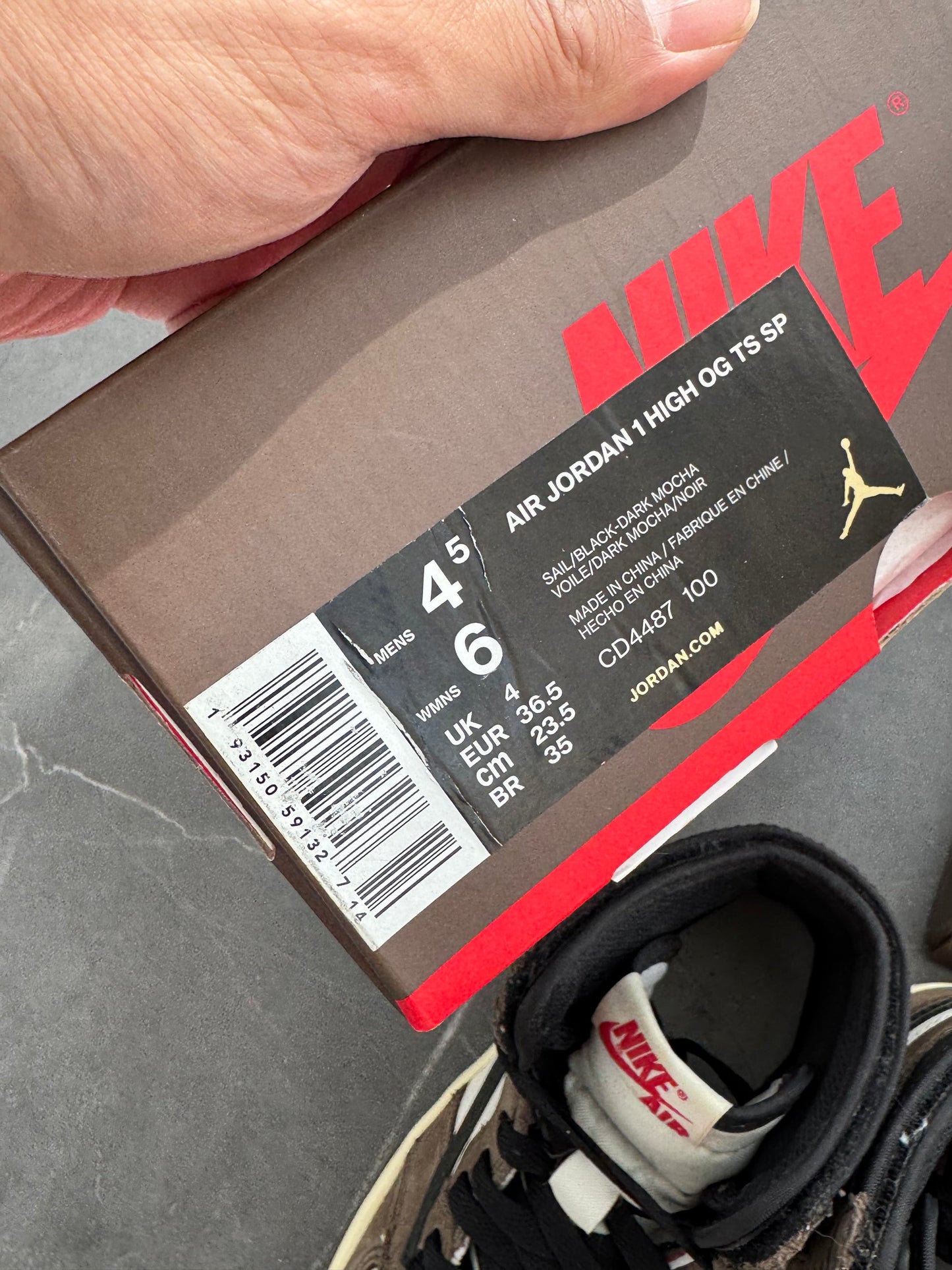Air Jordan 1 High Travis Scott Mocha UK 3.5