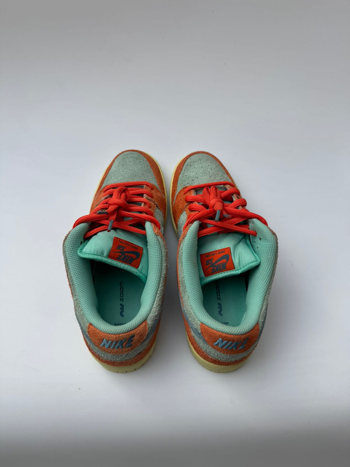 Nike Dunk Low Orange and Emerald Rise UK 8.5