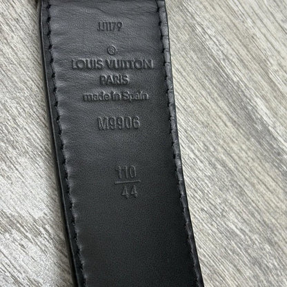 Louis Vuitton Leather Belt Silver Buckle ' Black '