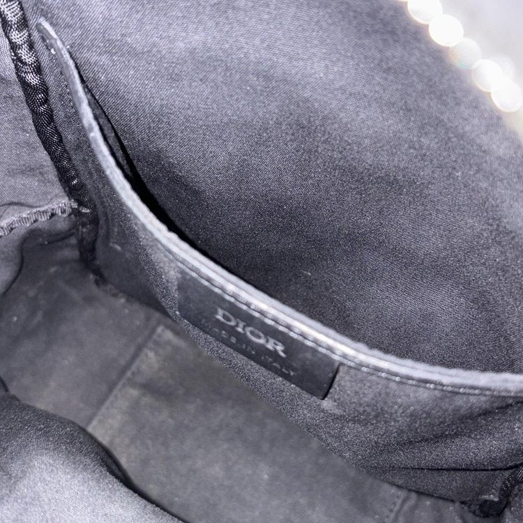 Christian Dior Coated Canvas CD Diamond Mini Rider Sling Bag ' Black '