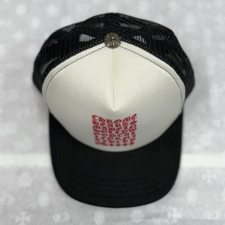Chrome Hearts Eyechart Trucker Hat ' Black White Red '
