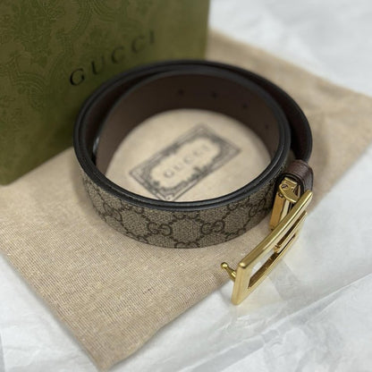 Size 95/38 - Gucci Reversible Square Buckle Belt