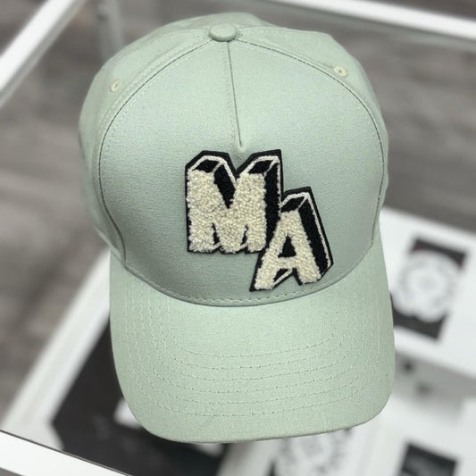 Amiri Chenille MA Patch Canvas Hat ' Frosty Green