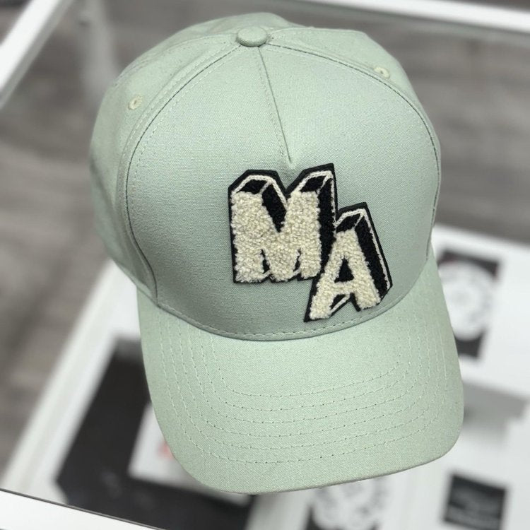 Amiri Chenille MA Patch Canvas Hat ' Frosty Green