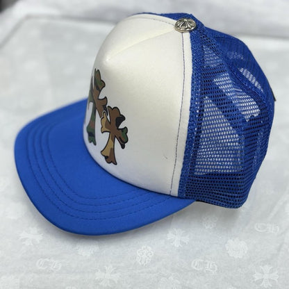 Chrome Hearts Triple Cross Trucker Hat ' Blue White