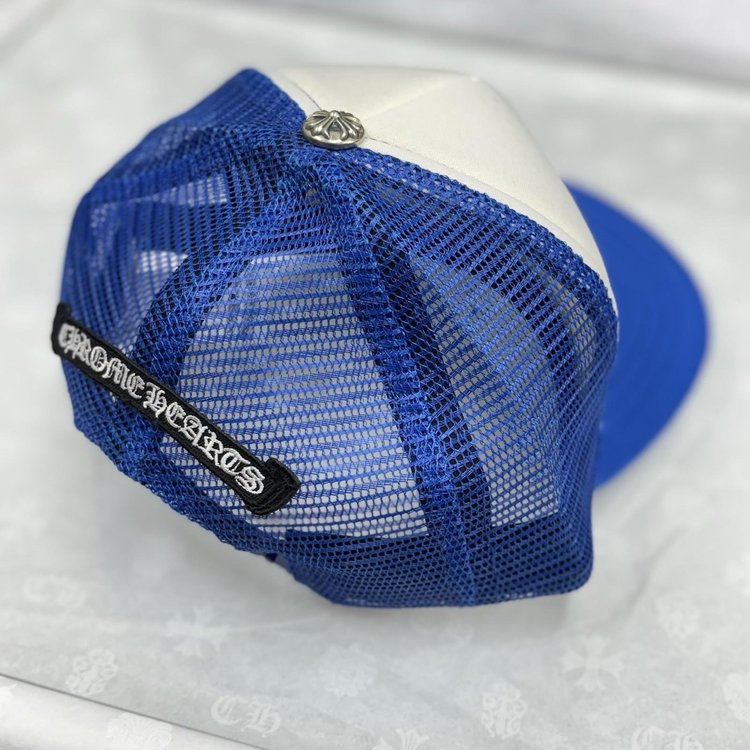 Chrome Hearts Triple Cross Trucker Hat ' Blue White
