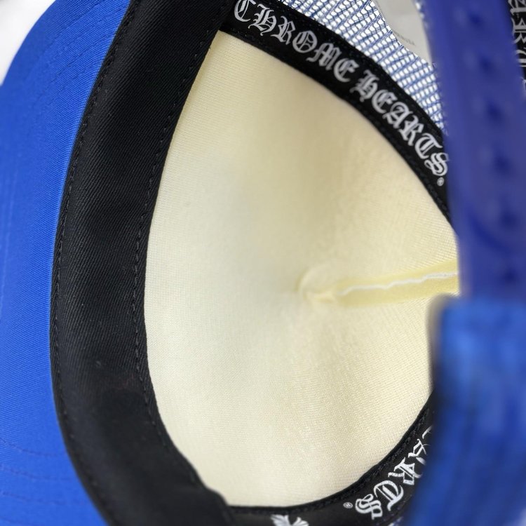 Chrome Hearts Triple Cross Trucker Hat ' Blue White