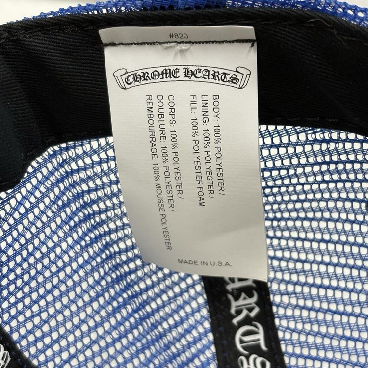 Chrome Hearts Triple Cross Trucker Hat ' Blue White