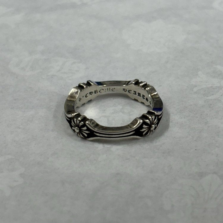 Chrome Hearts Silver Bone And Cross Ring