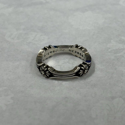 Chrome Hearts Silver Bone And Cross Ring