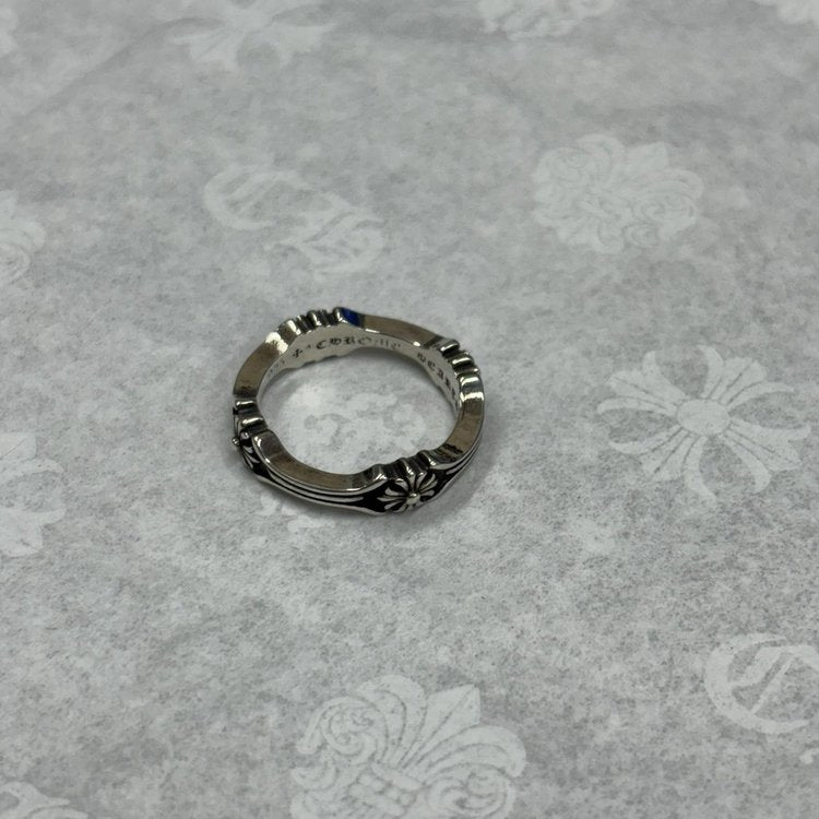 Chrome Hearts Silver Bone And Cross Ring