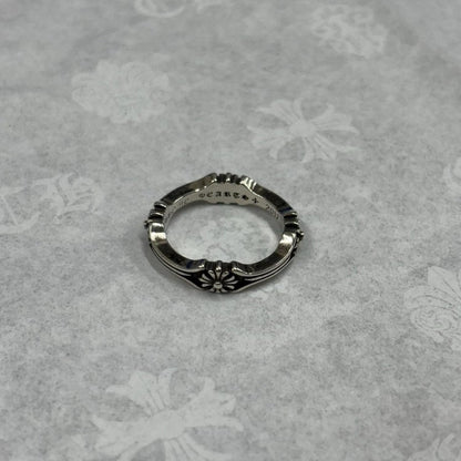 Chrome Hearts Silver Bone And Cross Ring