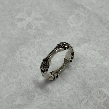 Chrome Hearts Silver Bone And Cross Ring