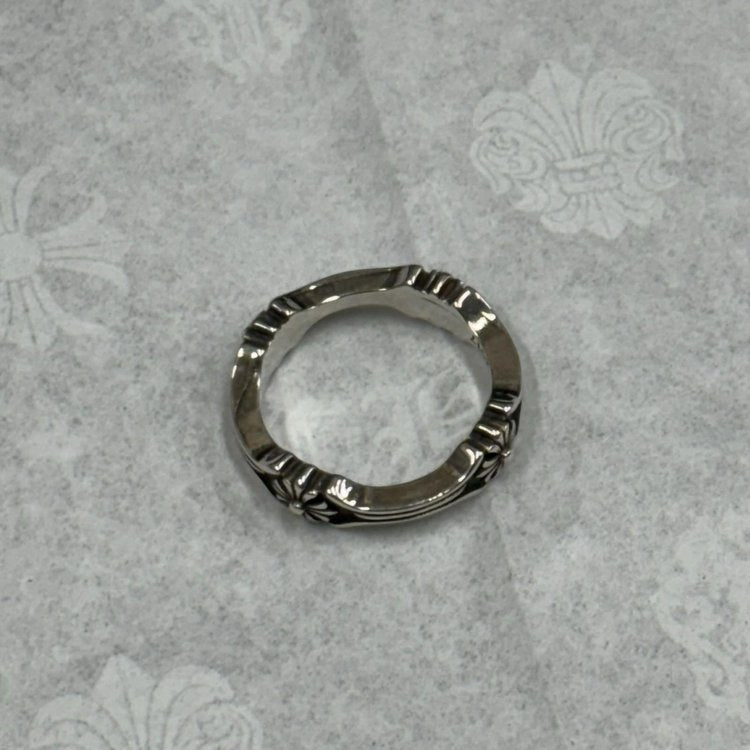 Chrome Hearts Silver Bone And Cross Ring