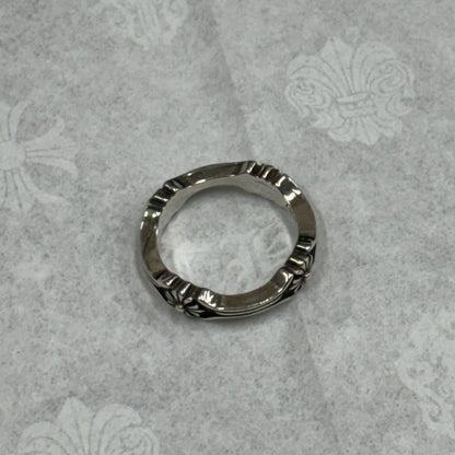 Chrome Hearts Silver Bone And Cross Ring