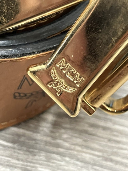 MCM CLAUS M REVERSIBLE BELT 1.75" IN VISETOS ' Cognac Gold '