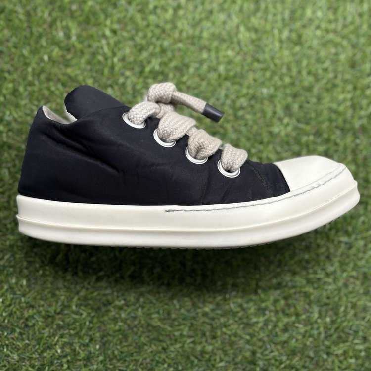 Rick Owens DRKSHDW Hollywood Jumbo Lace Puffer Low ' Black Milk ' UK 9