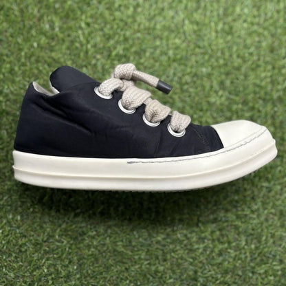 Rick Owens DRKSHDW Hollywood Jumbo Lace Puffer Low ' Black Milk ' UK 9