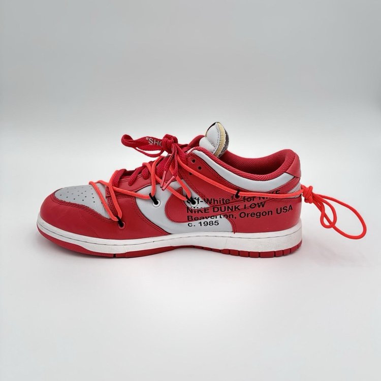 Nike Dunk Low x OFF-WHITE 2019 ' University Red ' UK 8.5