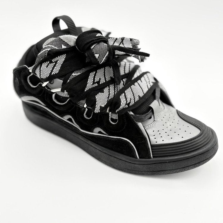 Lanvin Curb Reflective Sneakers ' Black Silver '  UK 10