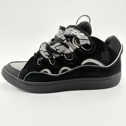 Lanvin Curb Reflective Sneakers ' Black Silver '  UK 10