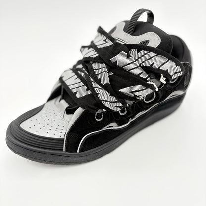 Lanvin Curb Reflective Sneakers ' Black Silver '  UK 10