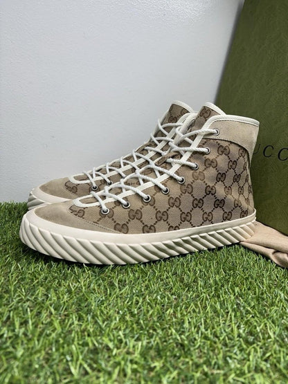 Gucci Monogram Jumbo GG High ‘ New Lace Tortuga ‘ UK 10.5