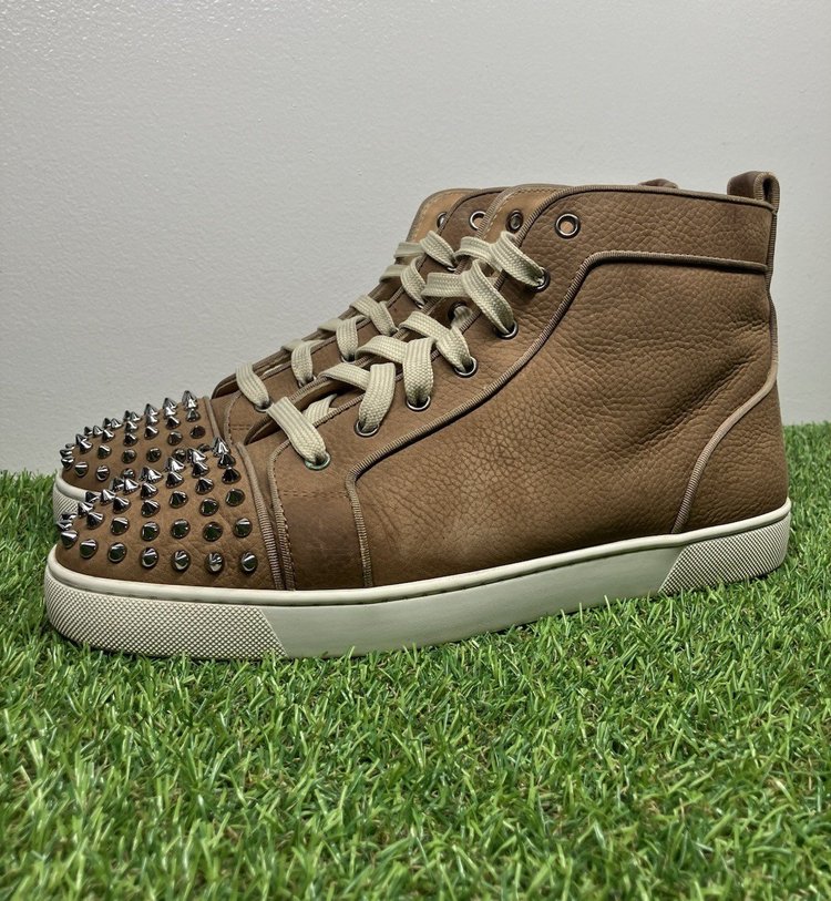 Christian Louboutin Louis Spike High ' Brown ' UK 11