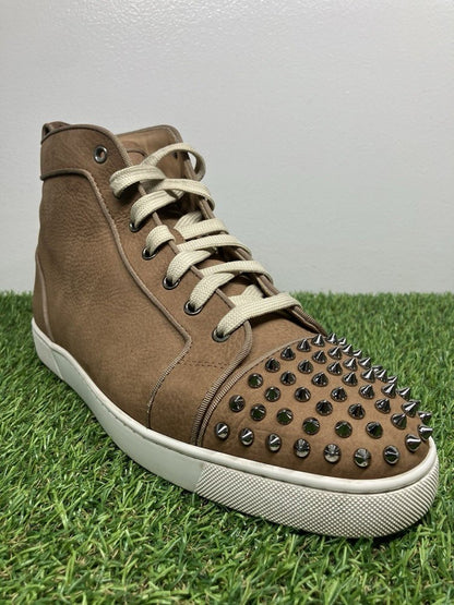Christian Louboutin Louis Spike High ' Brown ' UK 11