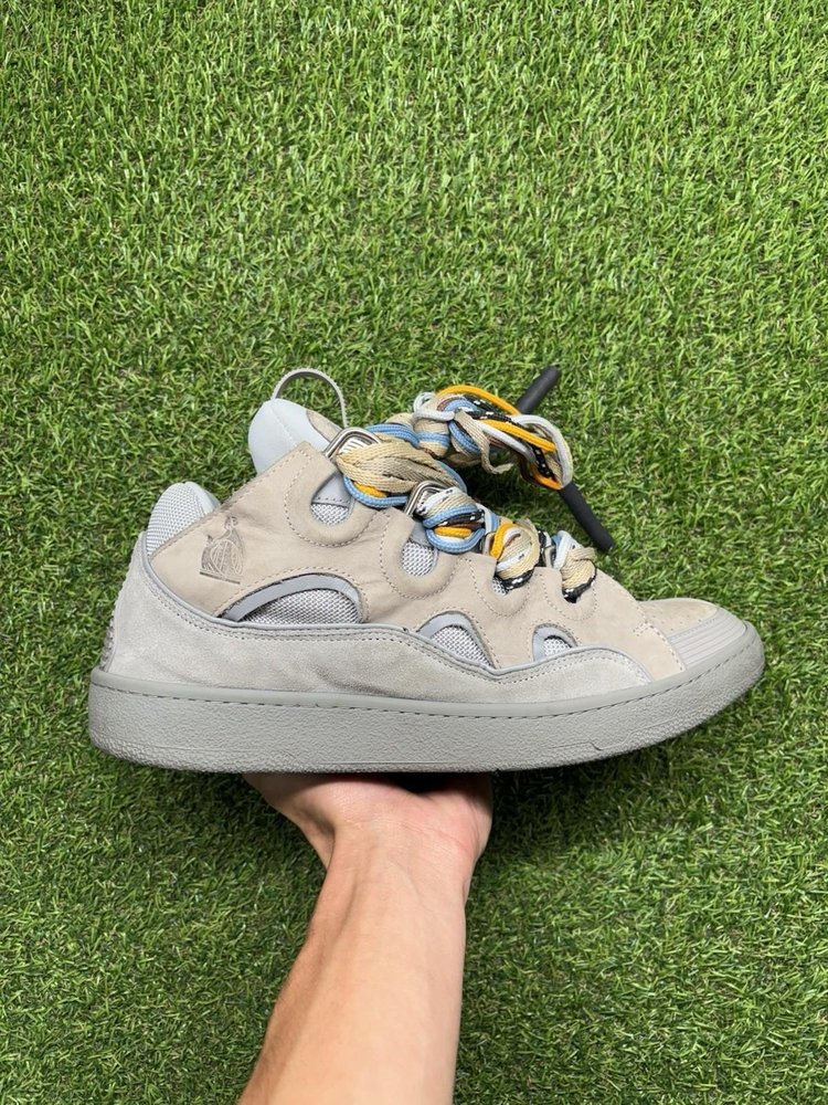 Lanvin Curb Sneaker ' Grey, Colorful Laces ' UK 11