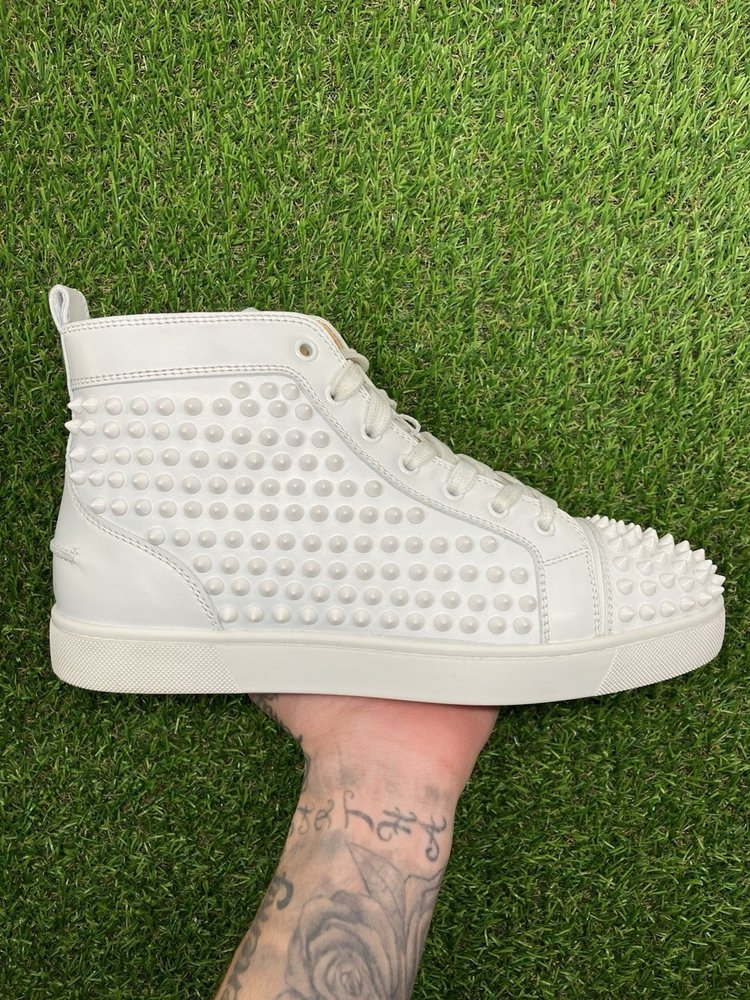 Christian Louboutin Spikes High ' White ' UK 6.5