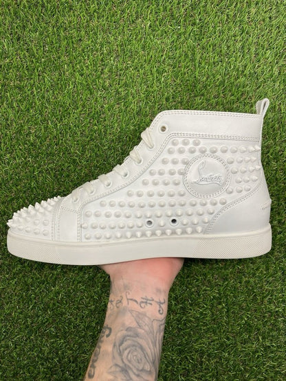 Christian Louboutin Spikes High ' White ' UK 6.5