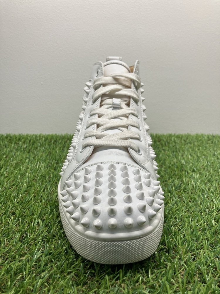 Christian Louboutin Spikes High ' White ' UK 6.5