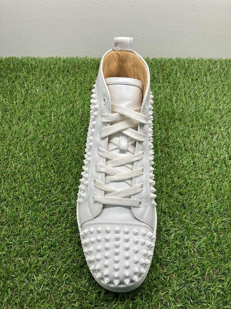 Christian Louboutin Spikes High ' White ' UK 6.5
