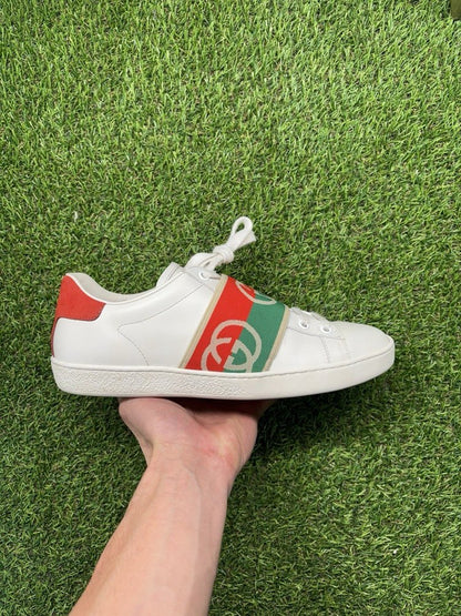 Gucci Ace Web 'Interlocking G - White Red Green ‘  UK 6