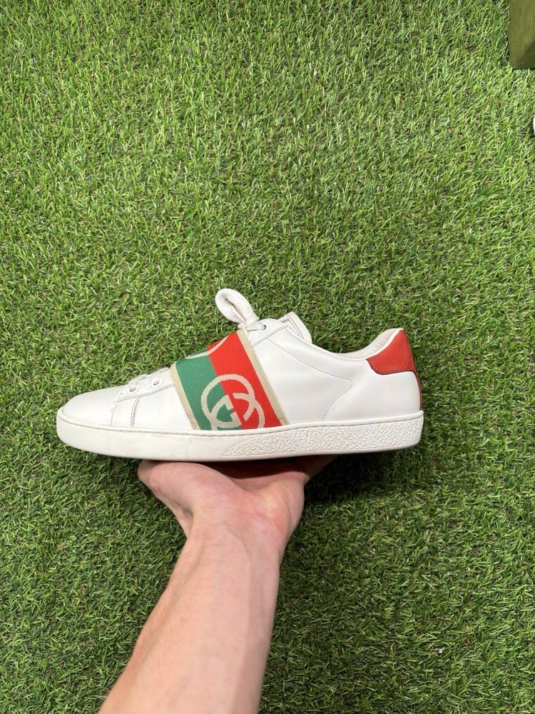 Gucci Ace Web 'Interlocking G - White Red Green ‘  UK 6