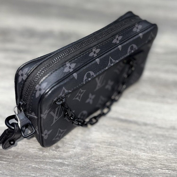 Louis Vuitton Pochette Volga Monogram Eclipse ' Black '